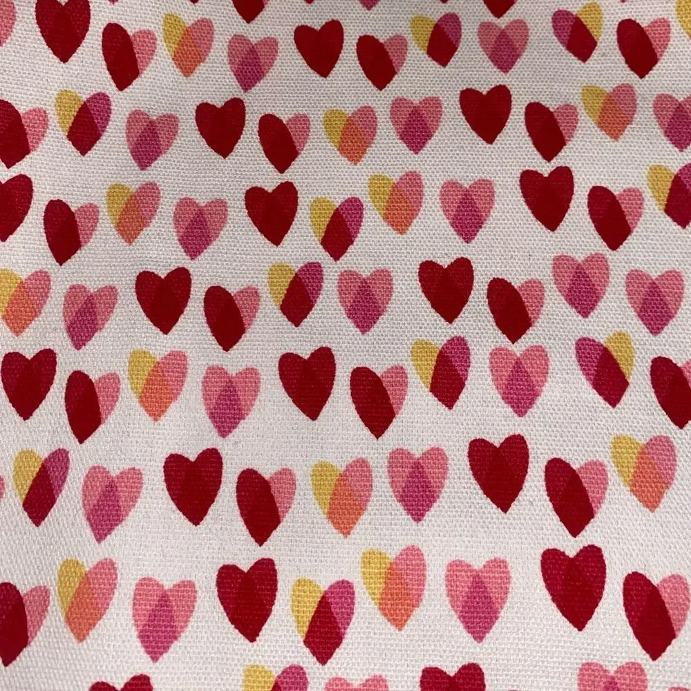 Reversible Heart Stripe Pink Red Table Runner
